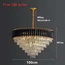 GobekUsa Crystal LED Pendant Chandelier, Luxury Black Lighting for Bedroom, Living, Dining Room