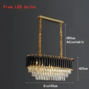GobekUsa Crystal LED Pendant Chandelier, Luxury Black Lighting for Bedroom, Living, Dining Room