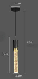 GobekUsa Crystal LED Pendant Lamp Gold Black Chandelier for Dining Living Room