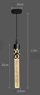 GobekUsa Crystal LED Pendant Lamp Gold Black Chandelier for Dining Living Room