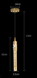 GobekUsa Crystal LED Pendant Lamp Gold Black Chandelier for Dining Living Room