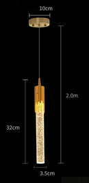 GobekUsa Crystal LED Pendant Lamp Gold Black Chandelier for Dining Living Room