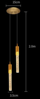 GobekUsa Crystal LED Pendant Lamp Gold Black Chandelier for Dining Living Room