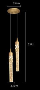 GobekUsa Crystal LED Pendant Lamp Gold Black Chandelier for Dining Living Room