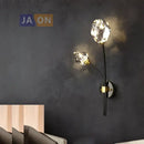 GobekUsa Crystal LED Wall Sconce for Bedroom Corridor - Designer Black Gold Wall Light