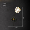 GobekUsa Crystal LED Wall Sconce for Bedroom Corridor - Designer Black Gold Wall Light