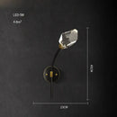 GobekUsa Crystal LED Wall Sconce for Bedroom Corridor - Designer Black Gold Wall Light