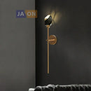 GobekUsa Crystal LED Wall Sconce for Bedroom Corridor - Designer Black Gold Wall Light