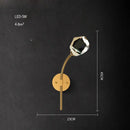 GobekUsa Crystal LED Wall Sconce for Bedroom Corridor - Designer Black Gold Wall Light
