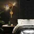 GobekUsa Crystal LED Wall Sconce for Bedroom Corridor - Designer Black Gold Wall Light