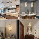 GobekUsa Crystal Mini Pendant Chandelier Gold/Black for Kitchen Dining Bedroom – Elegant Lighting Solution
