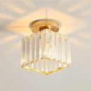 GobekUsa Crystal Pendant Ceiling Light, Modern E27 Semi Flush Design for Home Decor