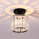 GobekUsa Crystal Pendant Ceiling Light, Modern E27 Semi Flush Design for Home Decor
