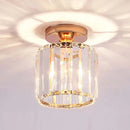 GobekUsa Crystal Pendant Ceiling Light, Modern E27 Semi Flush Design for Home Decor