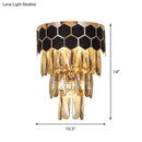 GobekUsa Modern Black Crystal Prism Wall Sconce Light Fixture - 4 Layers - 1 Light Indoor Lamp