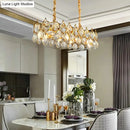 GobekUsa Modern Black/Gold Pendant Lighting Fixture with Crystal Prism Shade - 8-Bulb Dining Room Island Light