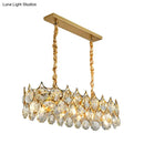 GobekUsa Modern Black/Gold Pendant Lighting Fixture with Crystal Prism Shade - 8-Bulb Dining Room Island Light