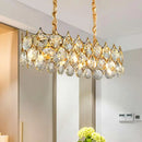 GobekUsa Modern Black/Gold Pendant Lighting Fixture with Crystal Prism Shade - 8-Bulb Dining Room Island Light
