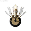 GobekUsa Contemporary Black and Gold Sputnik Crystal Sconce Light - Wall Mounted