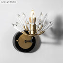 GobekUsa Contemporary Black and Gold Sputnik Crystal Sconce Light - Wall Mounted