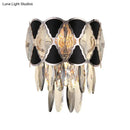 GobekUsa Modern Surface Wall Lamp Fixture - Cut Crystal Ovals Sconce Light with Black Finish, Tapered 3 Heads