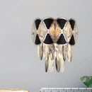 GobekUsa Modern Surface Wall Lamp Fixture - Cut Crystal Ovals Sconce Light with Black Finish, Tapered 3 Heads