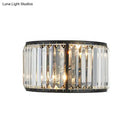 GobekUsa Modern Metal Wall Sconce with Dual Bulbs, Crystal Block & Black/Gold Finish