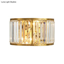 GobekUsa Modern Metal Wall Sconce with Dual Bulbs, Crystal Block & Black/Gold Finish