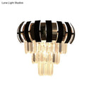 GobekUsa Modern Gold Wall Sconce with Clear Crystal Layered Bulbs - Corridor Lighting Fixture