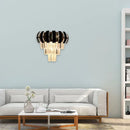 GobekUsa Modern Gold Wall Sconce with Clear Crystal Layered Bulbs - Corridor Lighting Fixture