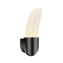 GobekUsa Contemporary Acrylic LED Bedside Wall Lamp: Curved Oval Sconce Light in Black/Gold