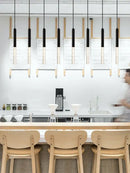 GobekUsa Black Cylinder Pendant Lights for Modern Kitchen Island and Dining Table