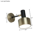 GobekUsa Modern Black and Gold Cylinder Sconce: Metal Wall Lighting Fixture for Living Room
