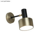 GobekUsa Modern Black and Gold Cylinder Sconce: Metal Wall Lighting Fixture for Living Room