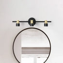 GobekUsa Minimalist Black Cylinder Wall Light: 3-Head Metallic Vanity Lamp in Warm, White, and Natural Light