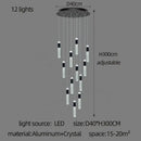 GobekUsa Cylindrical Crystal Chandelier: Modern Villa Living Room Lamp for Stylish Interiors.