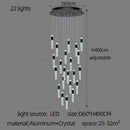 GobekUsa Cylindrical Crystal Chandelier: Modern Villa Living Room Lamp for Stylish Interiors.