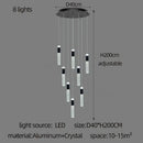 GobekUsa Cylindrical Crystal Chandelier: Modern Villa Living Room Lamp for Stylish Interiors.