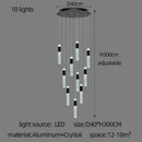 GobekUsa Cylindrical Crystal Chandelier: Modern Villa Living Room Lamp for Stylish Interiors.