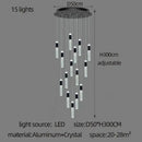 GobekUsa Cylindrical Crystal Chandelier: Modern Villa Living Room Lamp for Stylish Interiors.