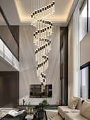 GobekUsa Cylindrical Crystal Chandelier: Modern Villa Living Room Lamp for Stylish Interiors.