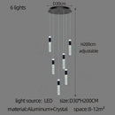 GobekUsa Cylindrical Crystal Chandelier: Modern Villa Living Room Lamp for Stylish Interiors.