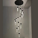 GobekUsa Cylindrical Crystal Chandelier: Modern Villa Living Room Lamp for Stylish Interiors.
