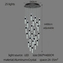 GobekUsa Cylindrical Crystal Chandelier: Modern Villa Living Room Lamp for Stylish Interiors.