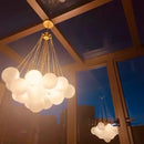 GobekUsa Glass Chandelier: Nordic 19/37 Ball LED Lighting, Black Gold Pendant for Home Décor