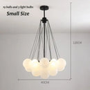 GobekUsa Glass Chandelier: Nordic 19/37 Ball LED Lighting, Black Gold Pendant for Home Décor