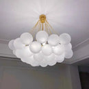 GobekUsa Glass Chandelier: Nordic 19/37 Ball LED Lighting, Black Gold Pendant for Home Décor