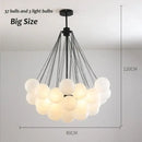 GobekUsa Glass Chandelier: Nordic 19/37 Ball LED Lighting, Black Gold Pendant for Home Décor