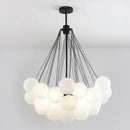 GobekUsa Glass Chandelier: Nordic 19/37 Ball LED Lighting, Black Gold Pendant for Home Décor