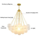 GobekUsa Glass Chandelier: Nordic 19/37 Ball LED Lighting, Black Gold Pendant for Home Décor